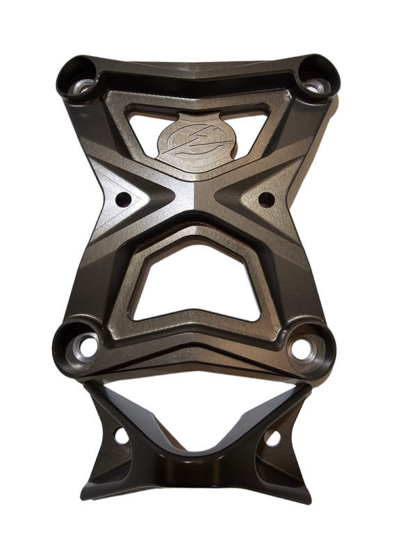 Polaris RZR Pro XP Radius Rod Plate - Rear - Elektric Off Road - With Tow Hook - Gunmetal - `20-`24